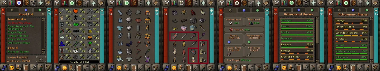 Max Cape Main 2376 Total | Blorva | Quiver | Infernal | 2x Ancestral Kits + TOA Kits | Vesta Longsword & more